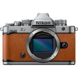 Nikon Z f Mirrorless Full Frame Camera Silver Body - Cognac Brown